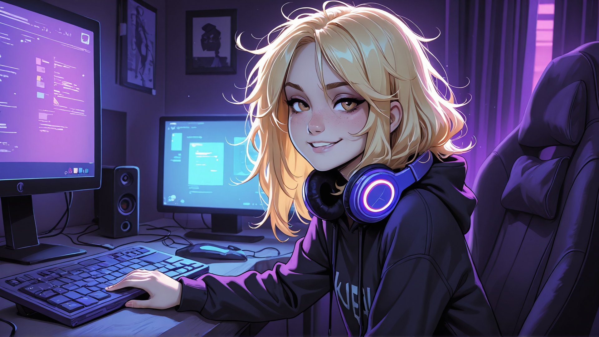 linny at her computer